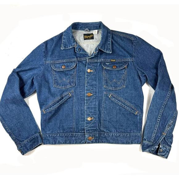 Vintage Wrangler Denim Jacket Men’s Size 40 USA Made • Button Front Western - Picture 1 of 8